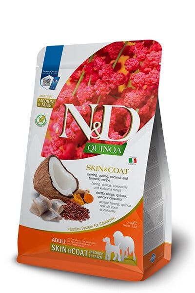Farmina N&D Dog Medium & Maxi Quinoa Skin & Coat Herring Per Cani Adulti 7kg