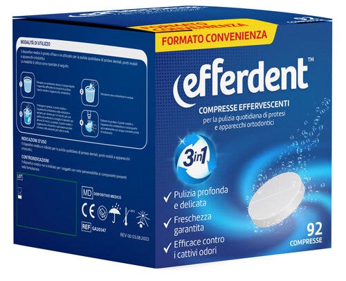 Efferdent 92 Compresse Effervescenti Protesi/Apparecchi Ortodontici