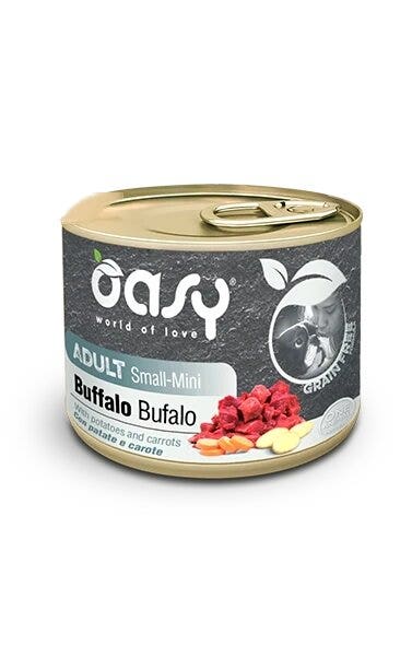 Oasy Grain Free Cibo Umido Bufalo Per Cani Adulti Taglia Piccola/Molto Piccola 200g