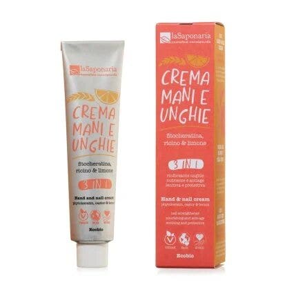 La Saponaria Crema Mani e Unghie 3 in 1 Fitocheratina, Ricino & Limone 40ml