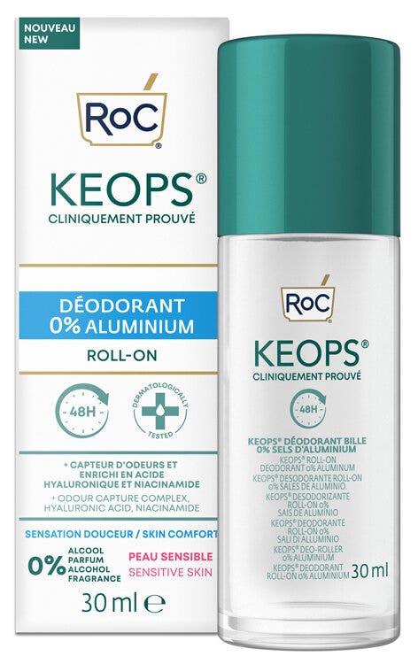 Roc Keops Deodorante Roll-on 0% Sali Di Alluminio 30ml