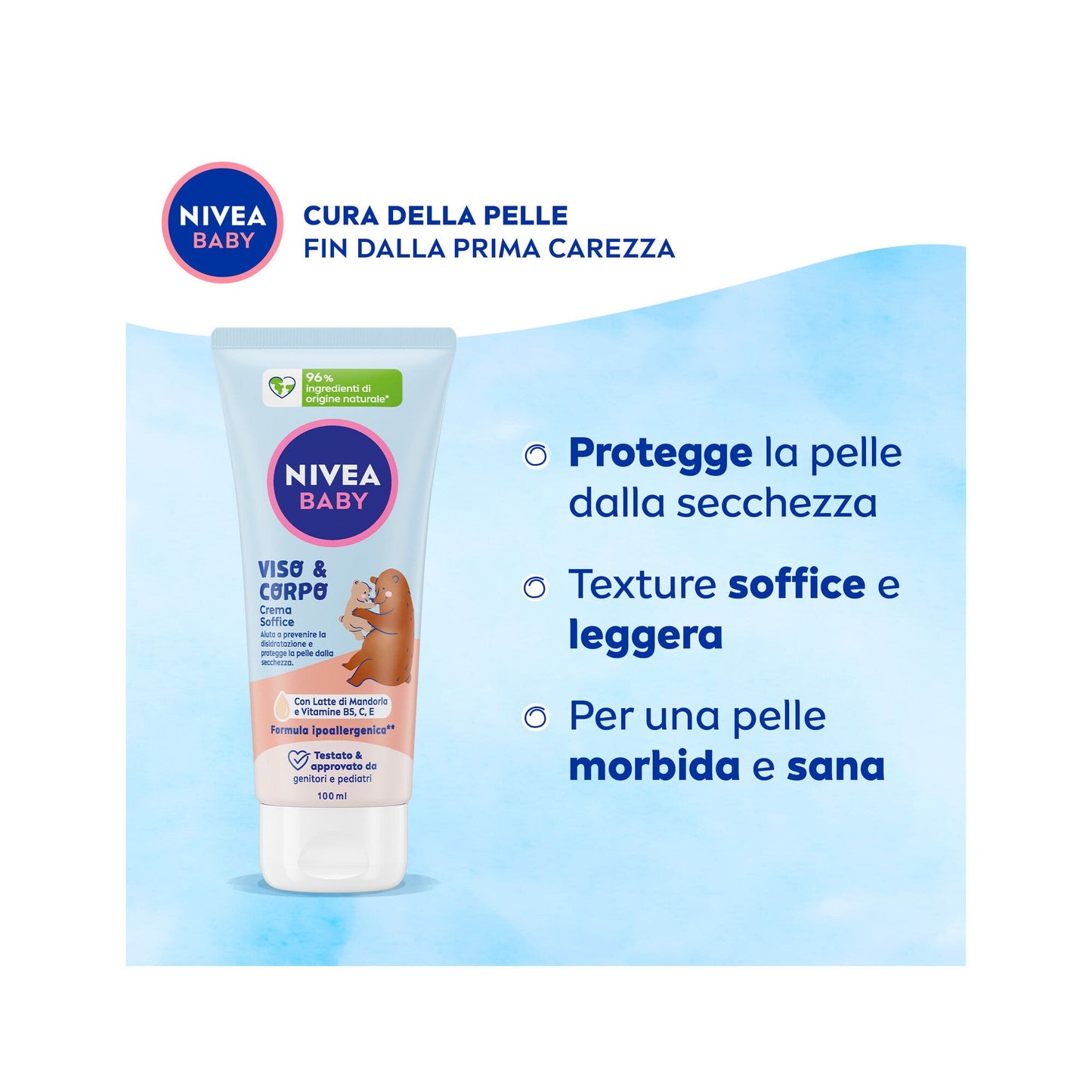 Nivea Baby Viso & Corpo Crema Soffice Bambini Corpo E Viso Idratante E Nutriente 100ml