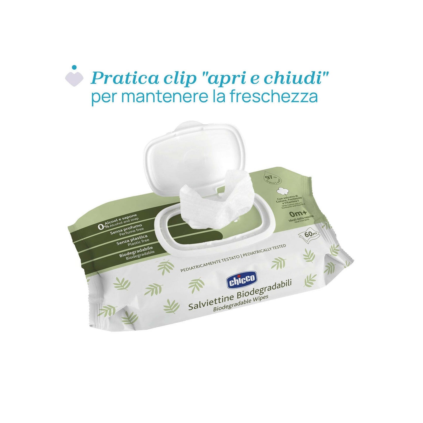Chicco Salviettine Biodegradabili 60 Pezzi