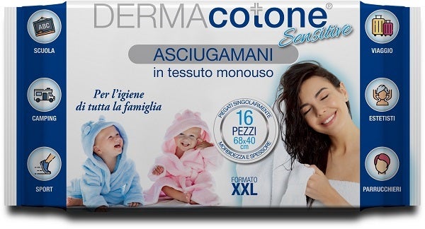 Dermacotone Sensitive Asciugamani Xxl 68x40 cm 16 Pezzi