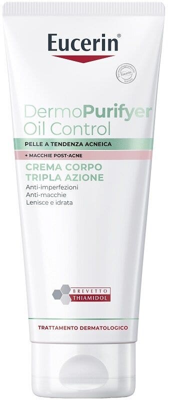 Eucerin DermPurifyer Oil Control Crema Corpo Tripla Azione Anti-Imperfezioni 200ml