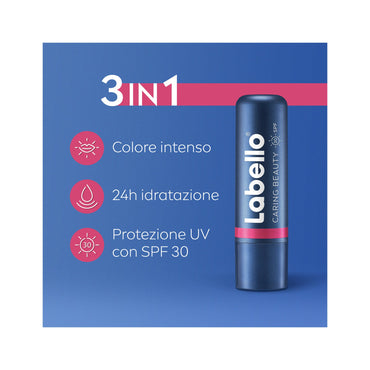 Labello Caring Beauty Lip & Cheek Pink Spf30 Burrocacao Labbra E Guance Colorato Rosa 4,8g