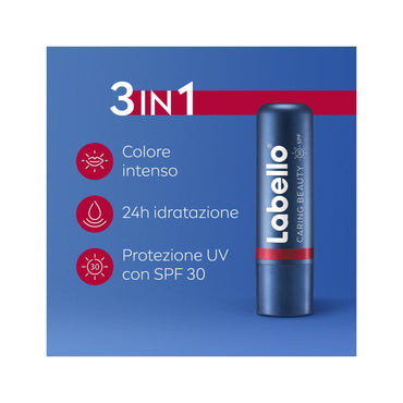 Labello Caring Beauty Lip & Cheek Red Spf30 Burrocacao Labbra E Guance Colorato Rosso 4,8g