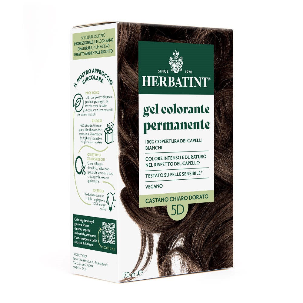Herbatint Gel Colorante Permanente 5D Castano Chiaro Dorato 170ml