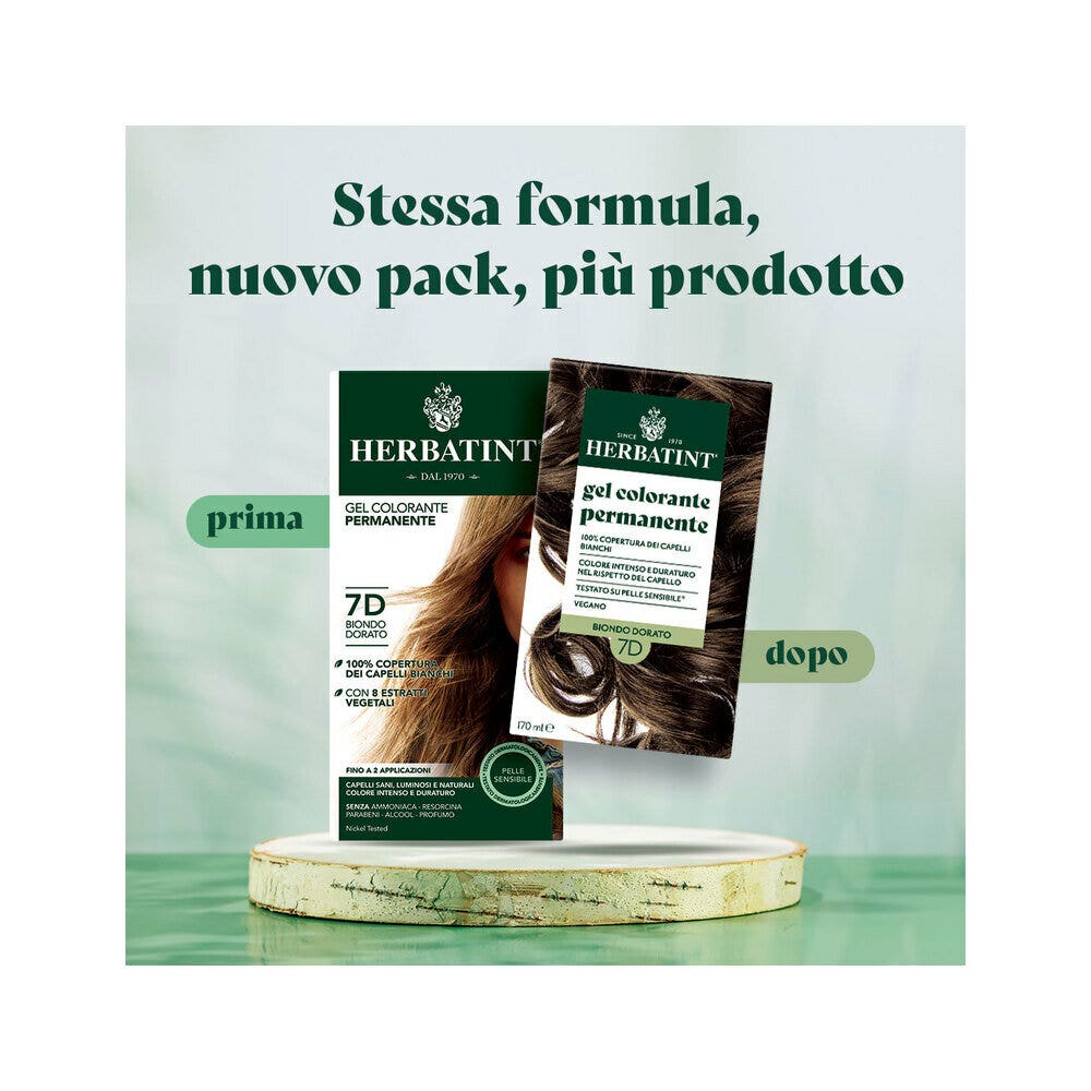 Herbatint Gel Colorante Permanente 7D Biondo Dorato 170ml