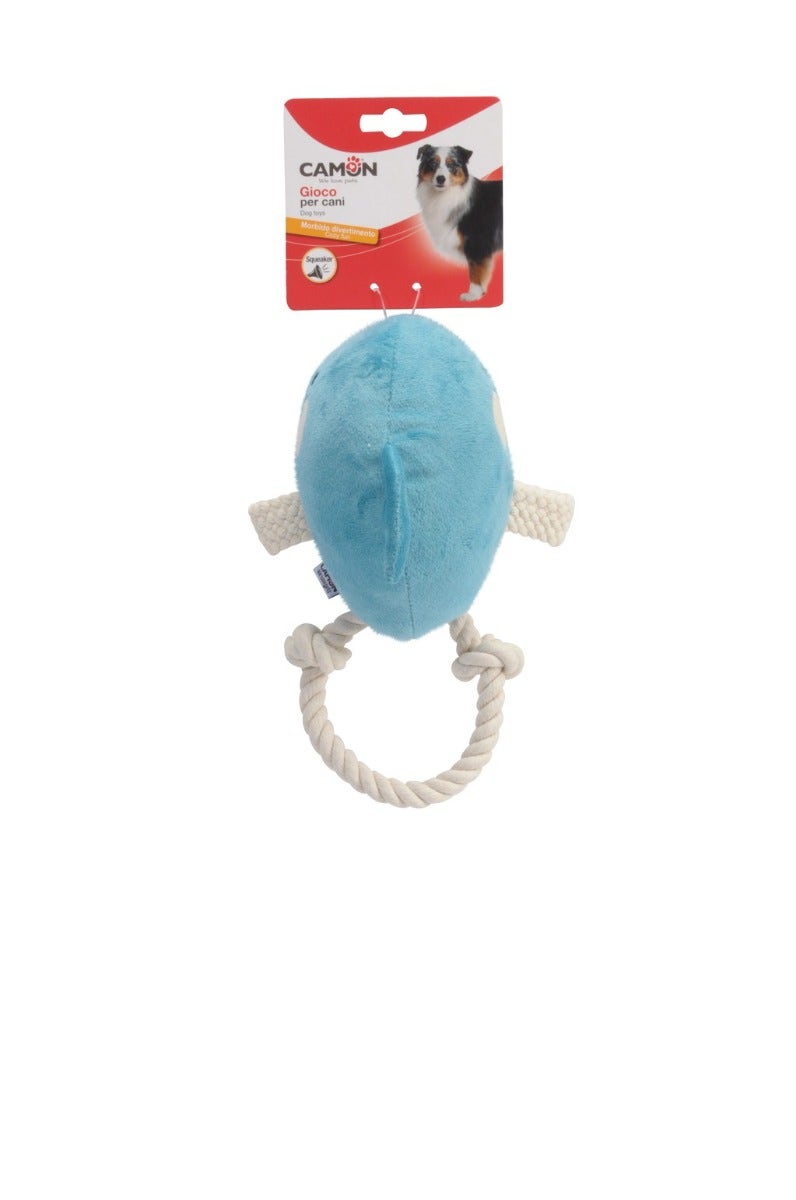 Camon Gioco Per Cani Peluche Balena Con Squeaker E Corda