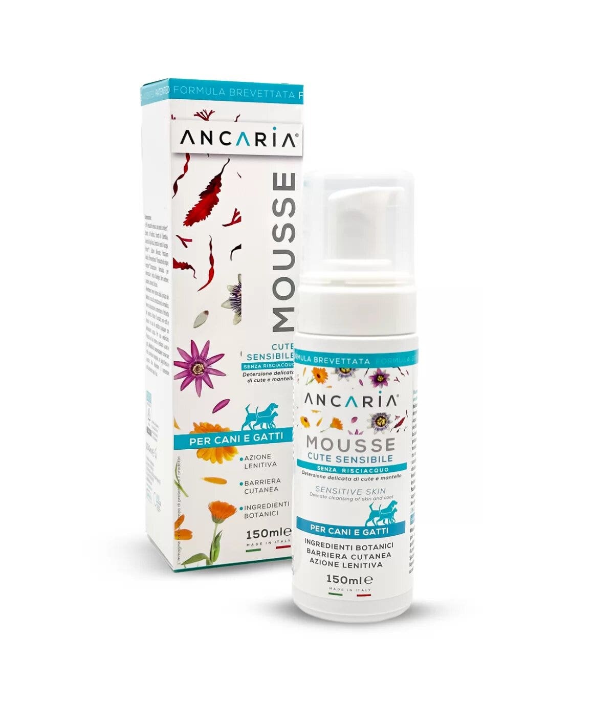 Ancaria Mousse Cute Sensibile Senza Risciacquo Cane e Gatto 150ml