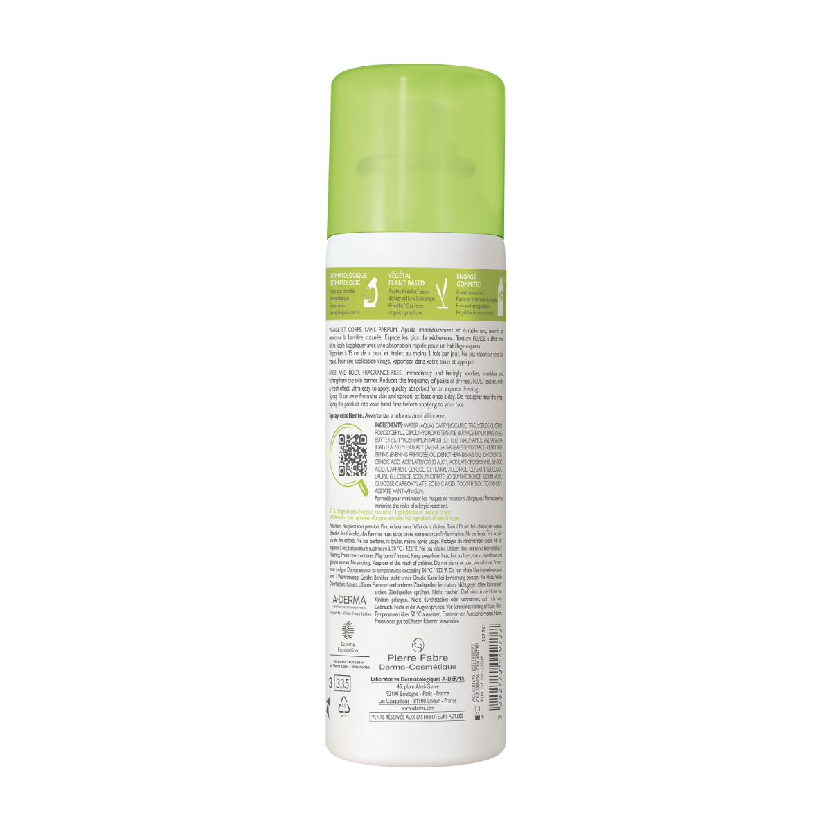 A-Derma Exomega Control Spray Emolliente Anti-Grattage 200ml