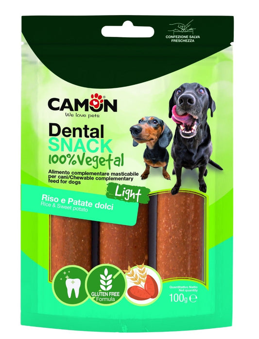 Camon Snack Per Cani 100% Vegetal Cannoli Con Riso E Patate Dolci 100g