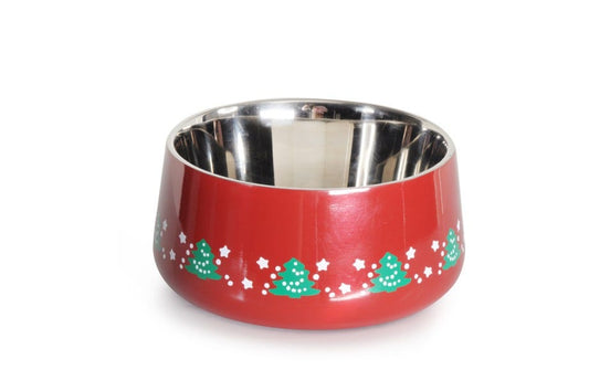 Camon Ciotola Natalizia Con Doppia Parete In Acciaio Per Cani