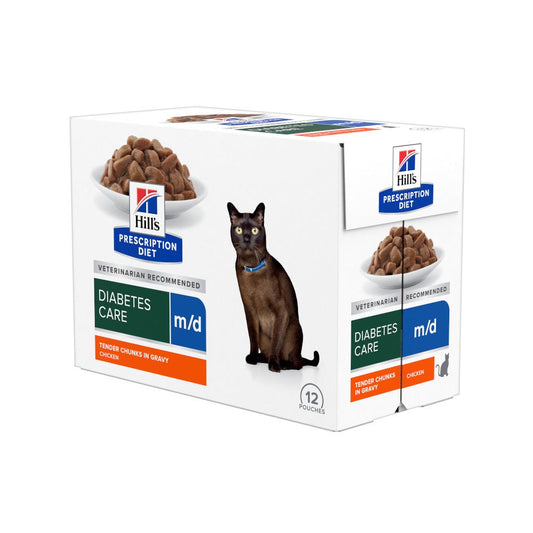 Hill's Prescription Diet M/D Alimento Per Gatti Al Pollo 12 Bustine