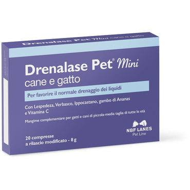 Drenalase Pet Mangime Complementare Drenaggio Per Cani/Gatti Taglia Mini 20 Compresse
