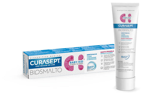 Curasept Biosmalto Baby Kid Senza Fluoro Fragola 50ml