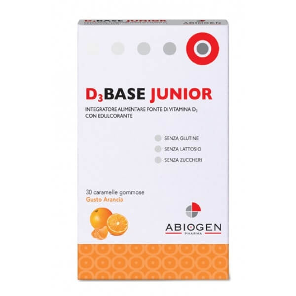 D3Base Junior Gusto Arancia 30 caramelle gommose