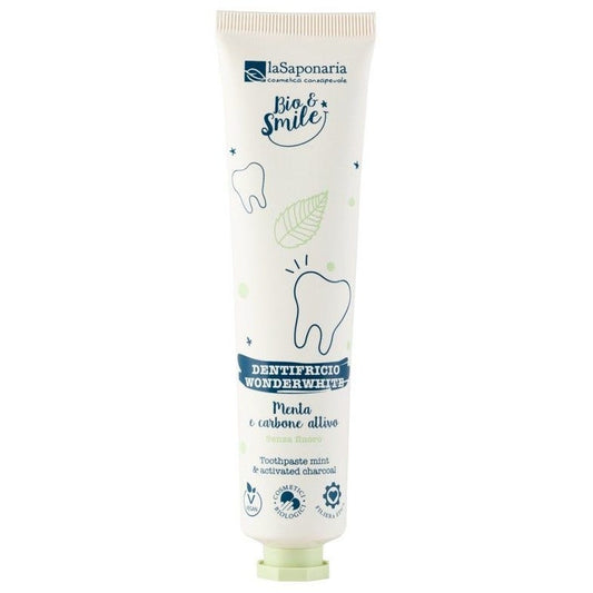 La Saponaria Bio&Smile Dentifricio Wonderwhite Menta/Carbone 75ml