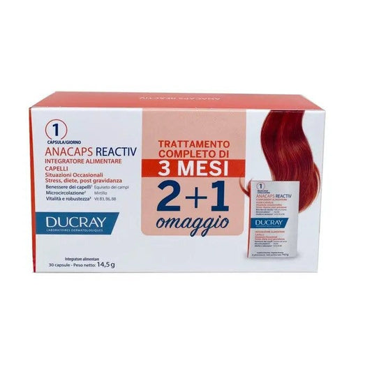 Ducray Anacaps Reactiv Integratore Alimentare Capelli 3x30 Capsule
