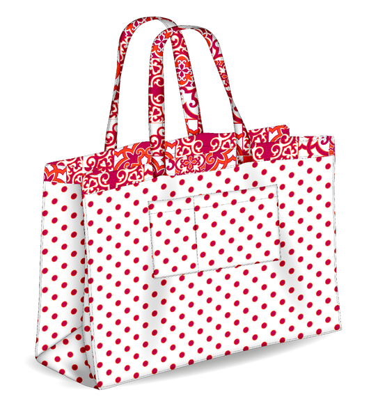 Colors Tote Borsa Mare Reversibile Colore Rosso