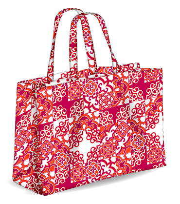 Colors Tote Borsa Mare Reversibile Colore Rosso
