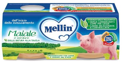 Mellin Omog Maiale C/verd2x80g