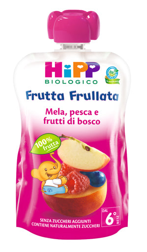 Hipp Bio Frutta Frullata Mela Pesca e Frutti di Bosco 90g
