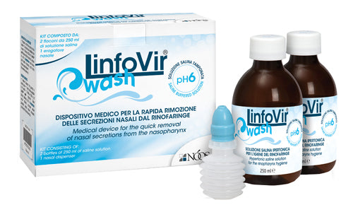Linfovir IperWash 2 flaconi da 250ml + erogatore nasale