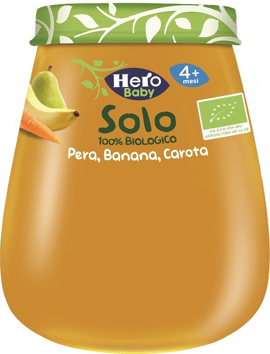 Hero Solo Omogeneizzato Pera Banana e Carote Bio 120g