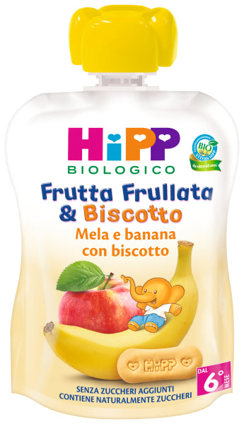 Hipp Bio Frutta Frullata Mela e Banana con Biscotto 90ml