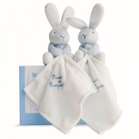 Doudou et Compagnie 2 Coniglietti/Orsacchiotti Celesti