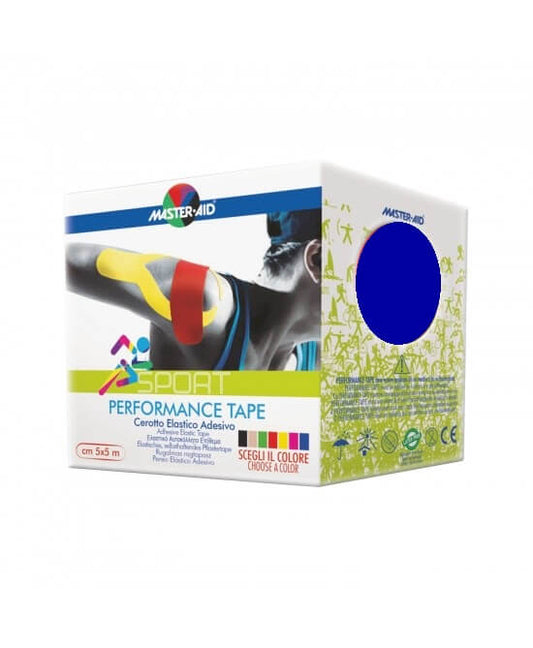 M-Aid Sport Performance Tape Cerotto Elastico Adesivo Colore Blu 5cm x 5m 1 Bobina