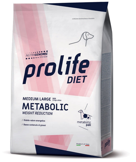 Prolife Dog Diet Metabolic Cibo Secco Per Cani Taglia Media/Grande Sacco 2kg