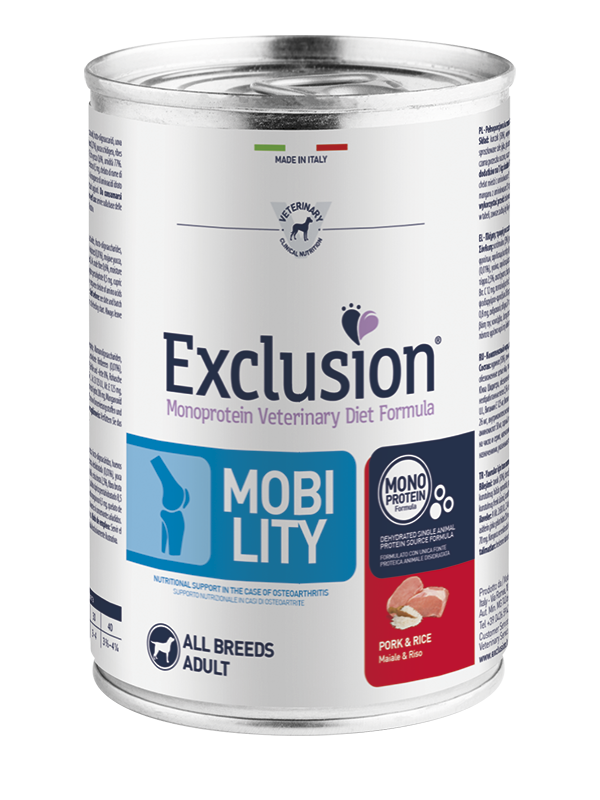 Exclusion Veterinary Diet Formula Mobility Maiale/Riso 200gr