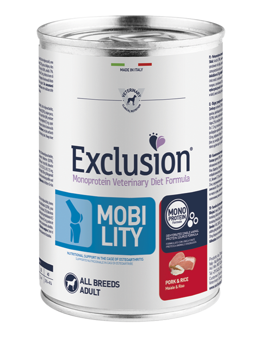 Exclusion Veterinary Diet Formula Mobility Maiale/Riso 200gr