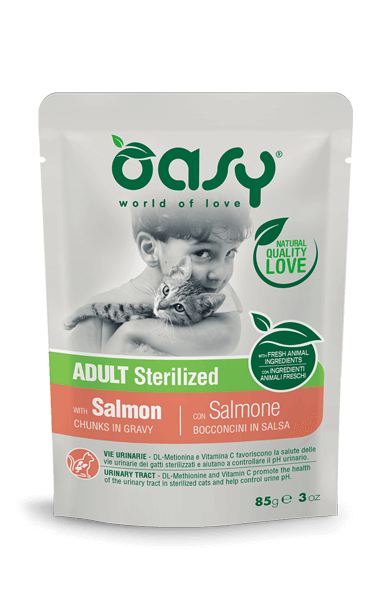 Oasy Wet Bocconcini Al Salmone Gatti Adulti Sterilizzati Busta 85g