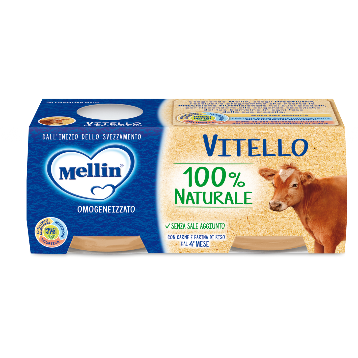 Mellin Omogeneizzato Vitello 2x120g 4Mesi+