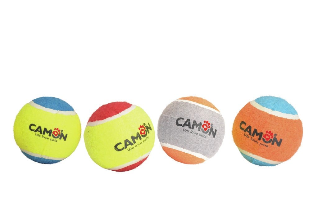 Camon Palla Da Tennis Rimbalzante In Gomma Piena Per Cani 6,2cm