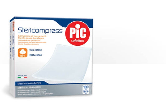 Pic Stericompress Garza Compressa Idrofila in Cotone 10X10 cm 100 pezzi