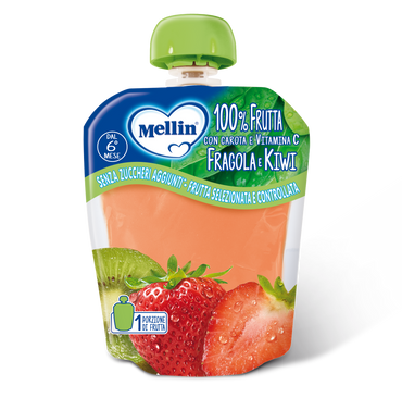 Mellin Pouch Fragola/Kiwi 90g 6Mesi+
