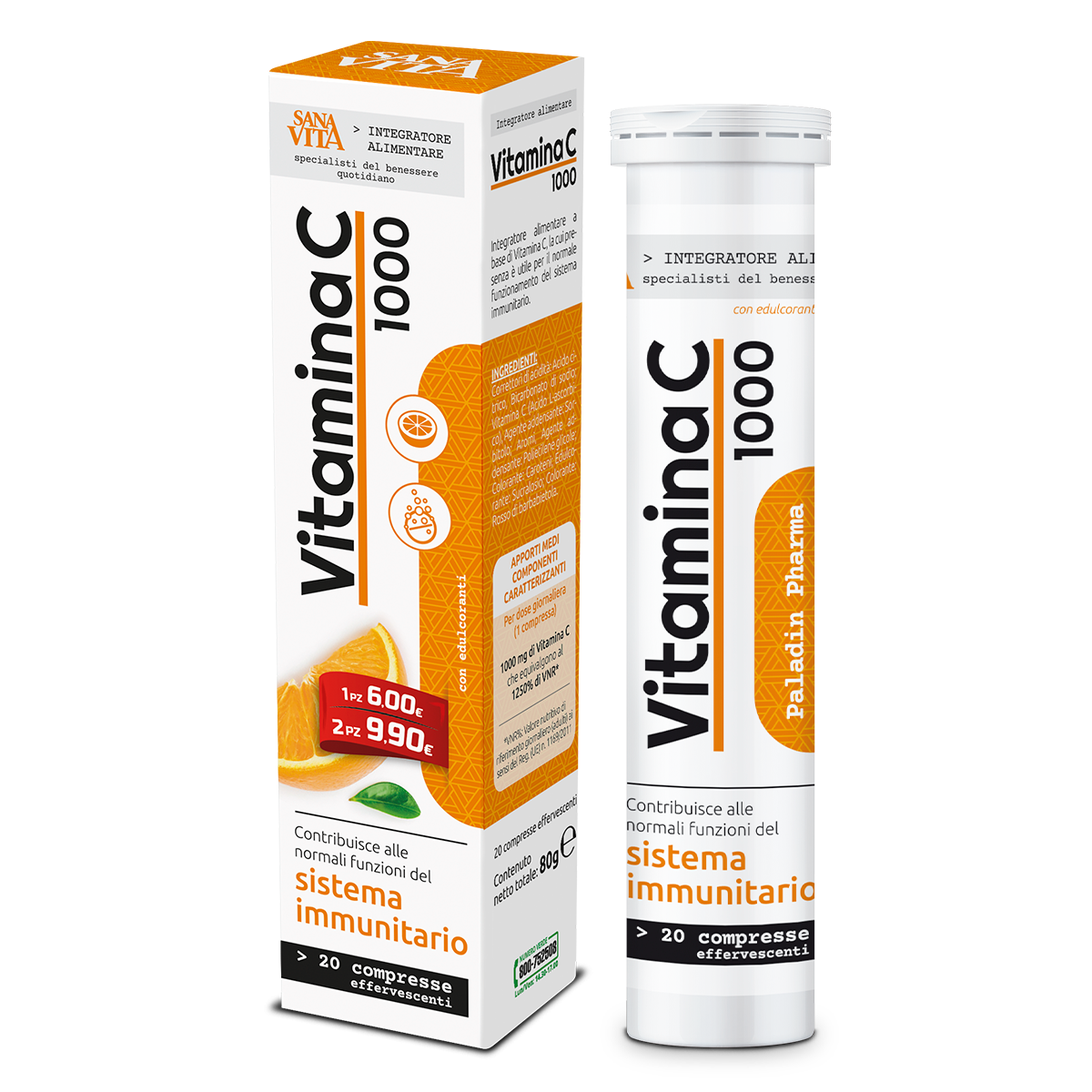 Sanavita Vitamina C 20 Compresse Effervescenti