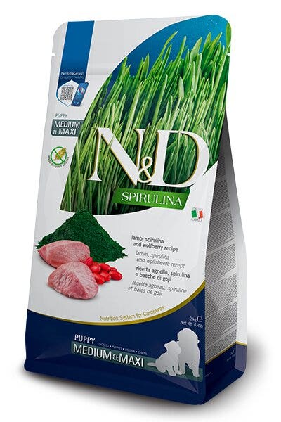 Farmina N&D Dog Medium & Maxi Spirulina Lamb Per Cani Cuccioli 2kg