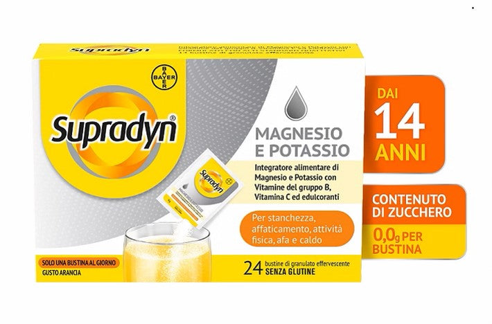 Supradyn Magnesio e Potassio 24 Bustine Effervescenti Gusto Arancia