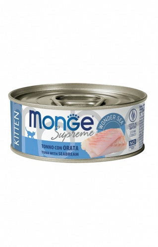 Monge Supreme Cibo Umido Tonno Con Orata Per Gattini Scatoletta 80g