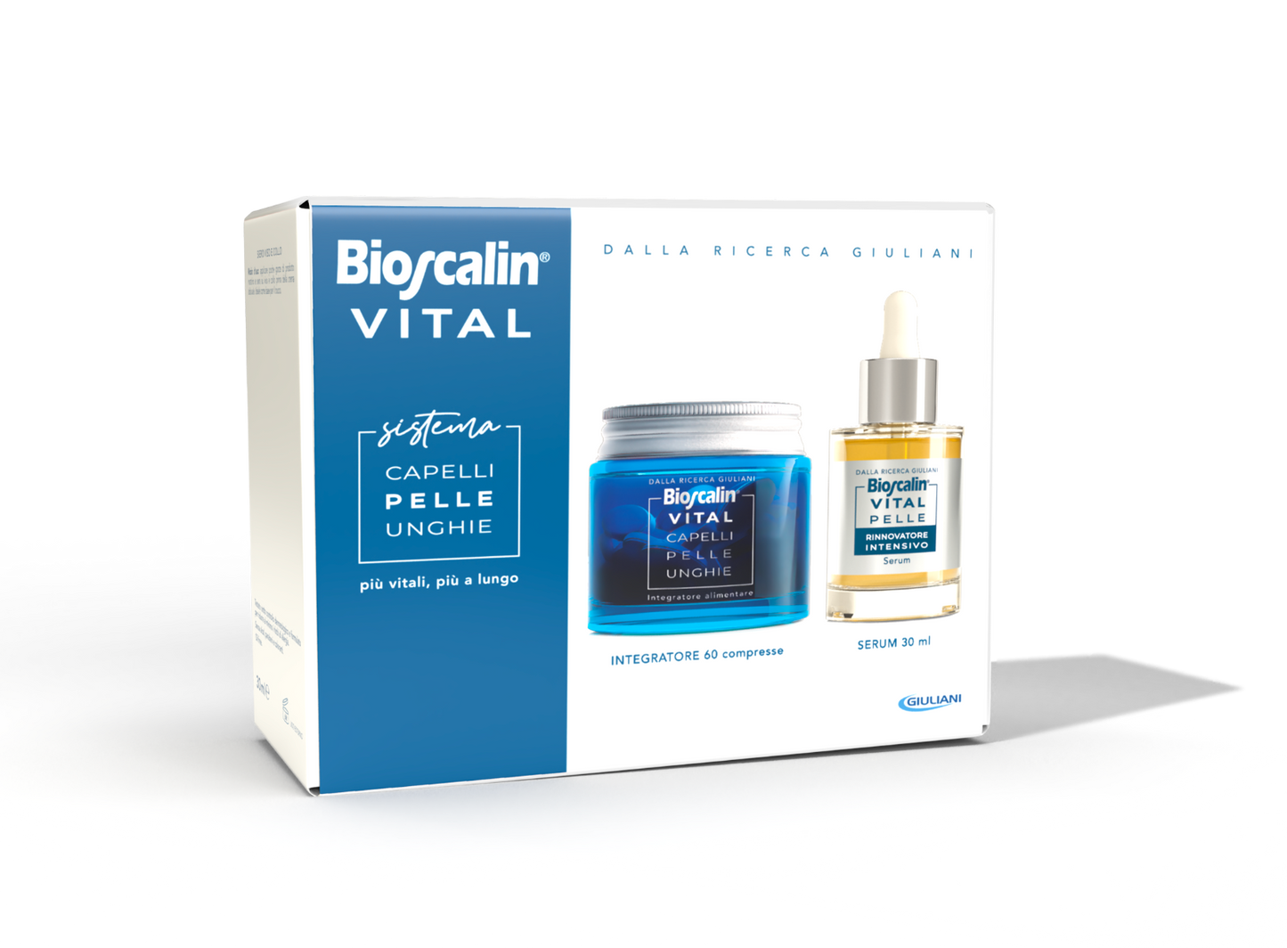 Bioscalin Vital Capelli Pelle Unghie 60 Compresse + Siero Rigenerante Viso 30ml