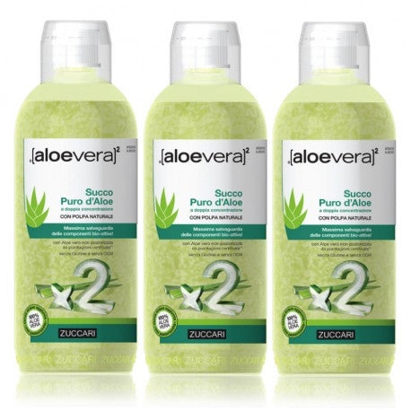 Zuccari Succo Puro Aloe 3 Bottiglie da 1L
