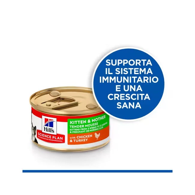 Hill's Science Kitten&Mother Tender Mousse Cibo Umido Per Gatti Scatoletta 85g