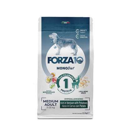 Forza10 Medium Diet Crocchette Al Cervo Con Patate Cani Adulti Taglia Media Sacco 1,5kg