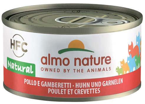 Almo Nature HFC Natural Cibo Umido Pollo E Gamberetti Per Gatti Adulti Lattina 70g